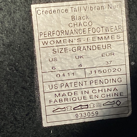 Chaco credence tall vibram null size 6 black boots - Picture 7 of 12